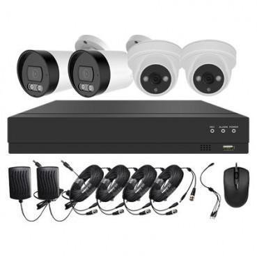 Systeme videosurveillance xvr 4 canaux 2 domes 2 cameras cables offerts